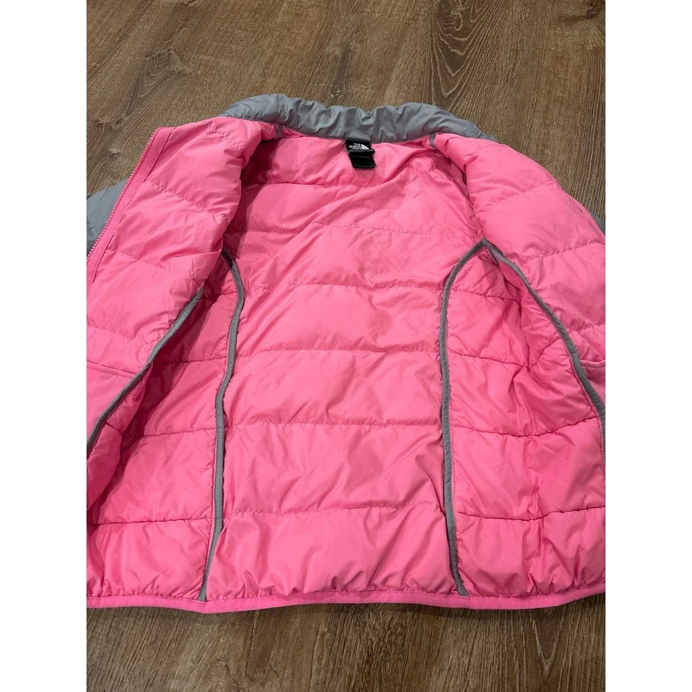 The North Face Down 550 girls gray pink jacket L 14